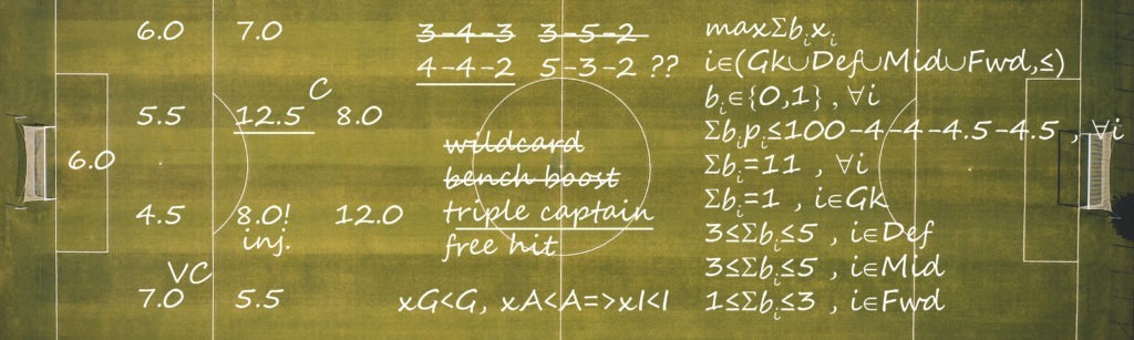 Mathematical formula on a football pitch