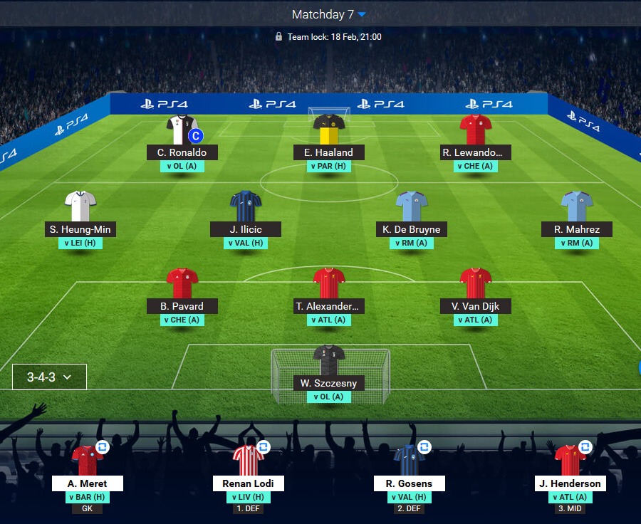 Ucl fantasy scout squad for matchday 7