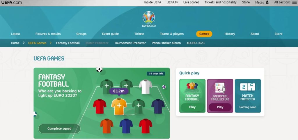 UEFA EURO 2021 Fantasy Football