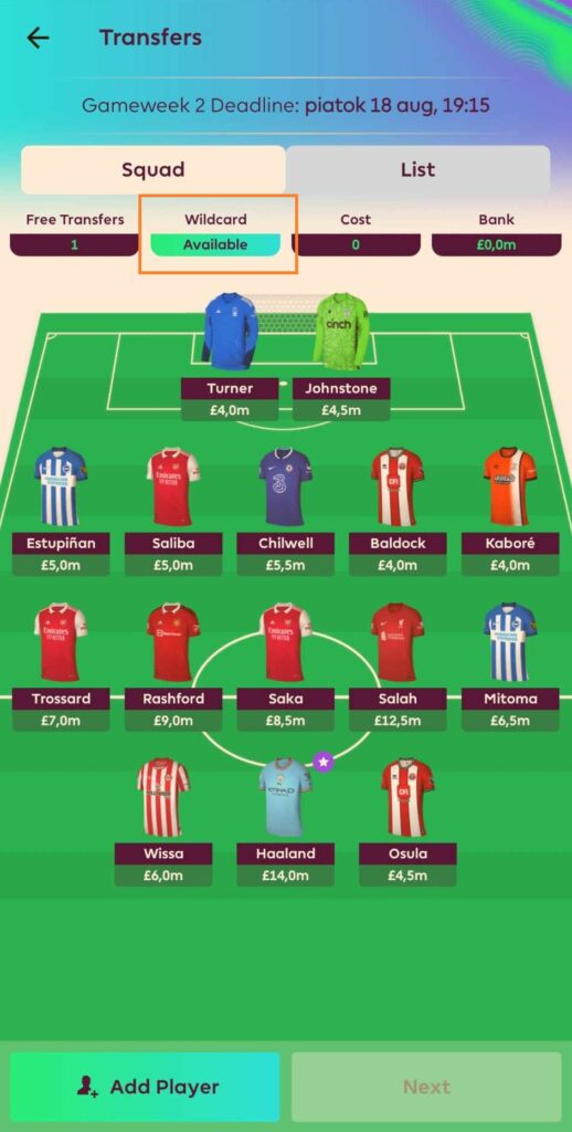 fpl app wildcard