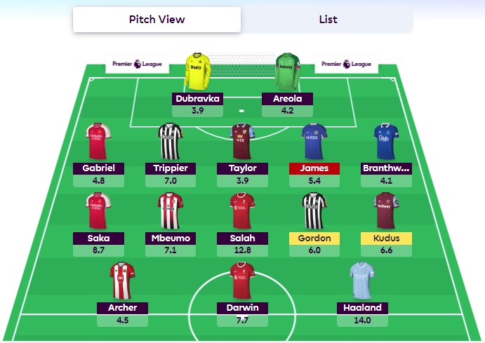 fpl gw15 wildcard team first draft