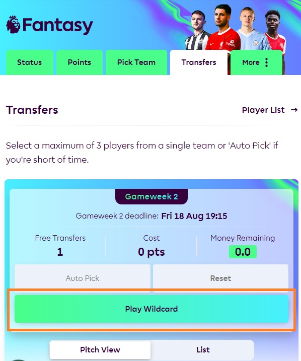 fpl play wildcard