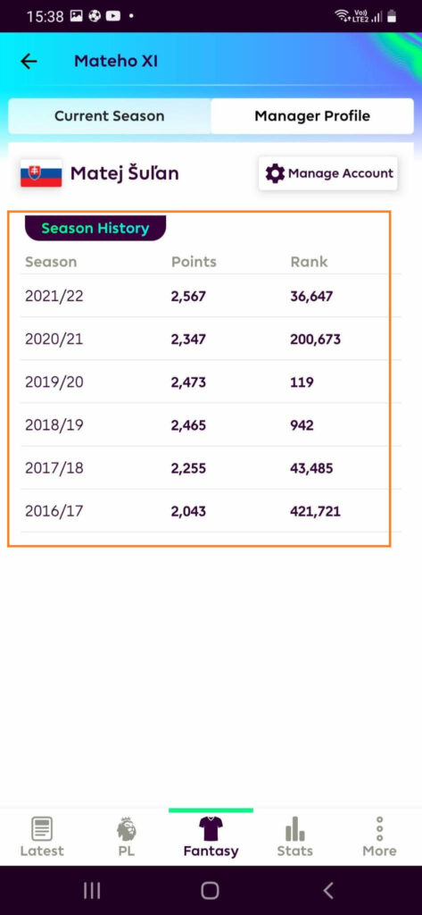 fpl season history via app step 3