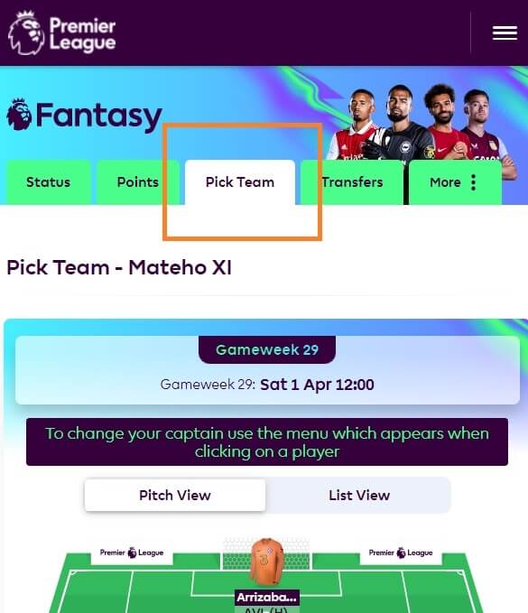 how to activate bench boost fpl step 1