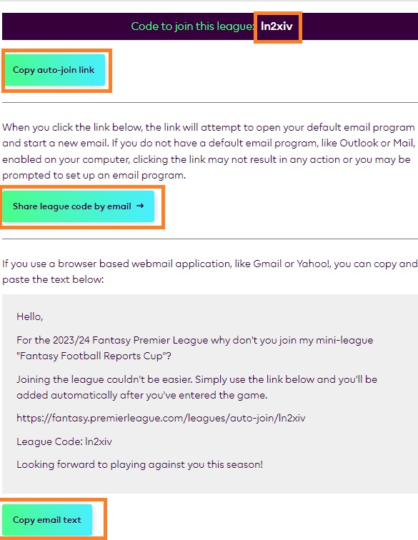how to invite people to fpl league step 4
