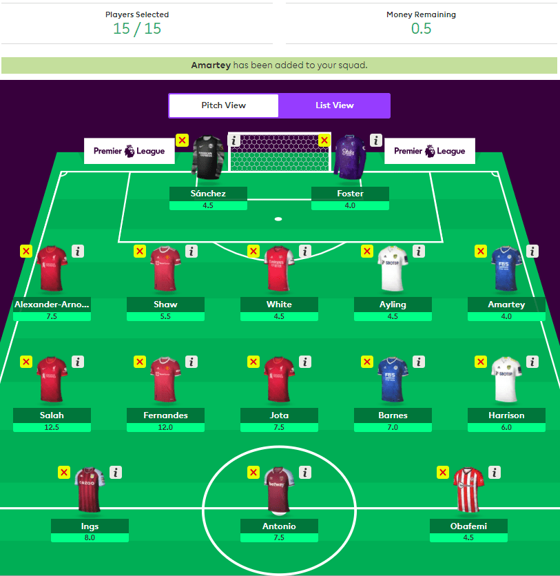 Complete 3-5-2 draft