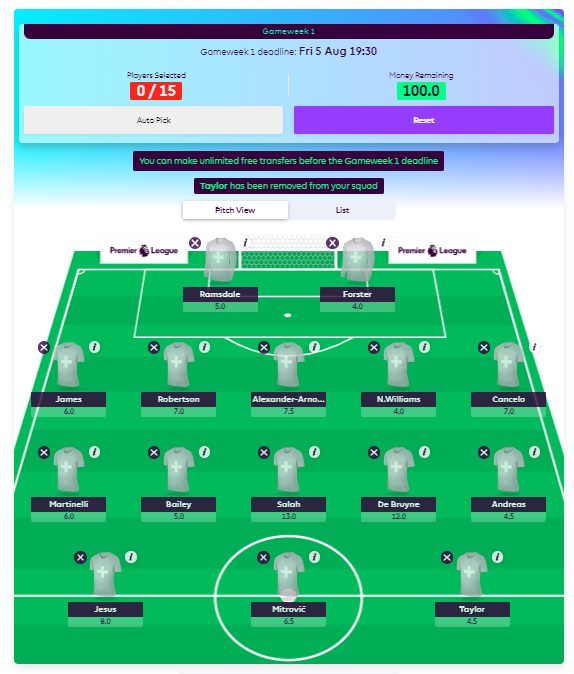 picking fpl team