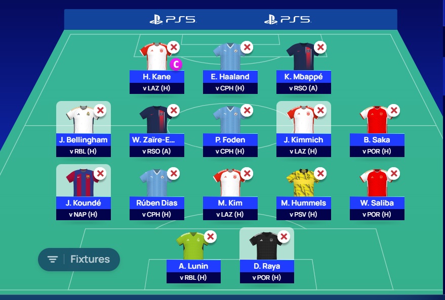 ucl fantasy matchday 8 team selection update 1 2024
