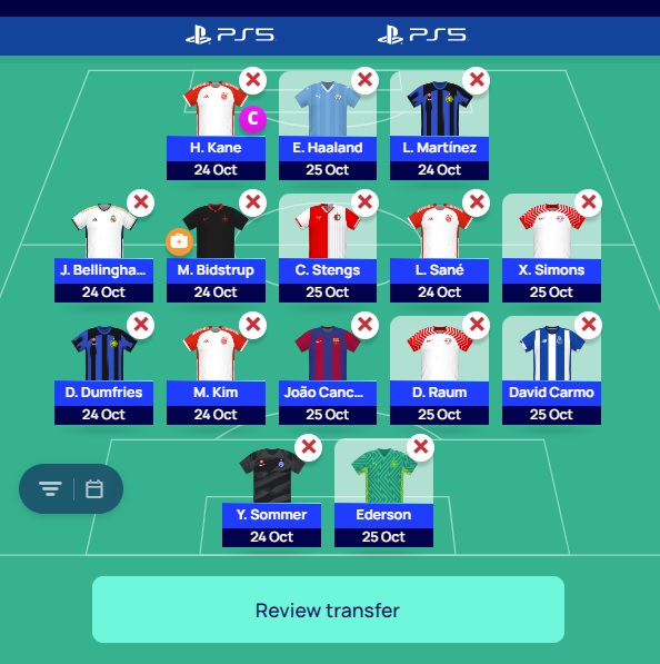 ucl fantasy md3 wildcard team updated