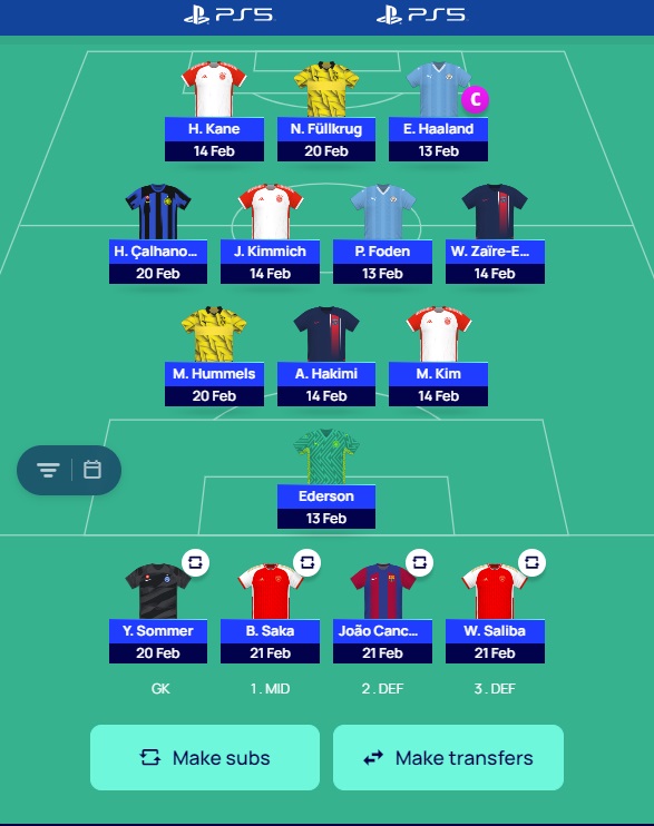 ucl fantasy r16 team selection updated 3
