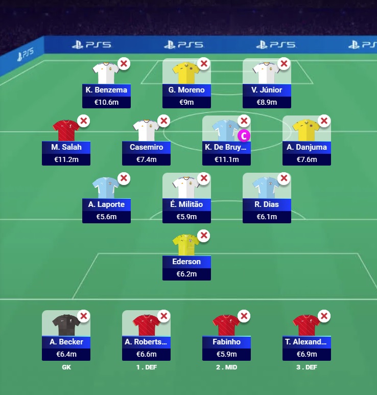 ucl fantasy semifinals 1st leg team