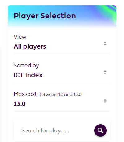 where to find ict index fpl